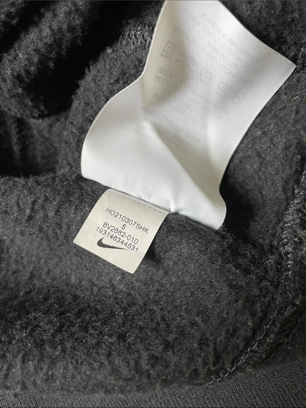 Nike Unisex Black Crewneck Sweatshirt with White Swoosh